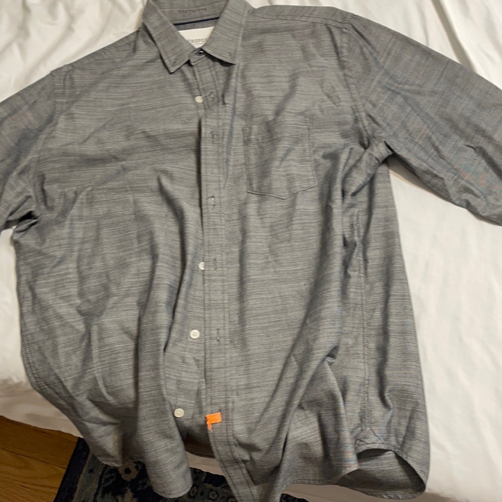 Aeropostale button up chambray shirt - Grey - L
